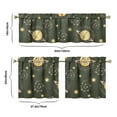 thumbnail image 6 of Kitchen Curtains 24 Inch Short - 3 Panel Set, Gothic Celestial Sun and Moon Print, Mystical Starry Night Astrology Aesthetic, Rod Pocket Window Curtain, Easy Wash, 6 of 6