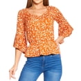 thumbnail image 1 of Blusa Mujer Manga Campana Cuello V Floreada Casual rojo CH, 1 of 5