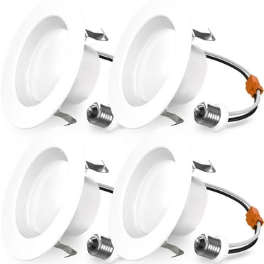Sunco 4 Inch LED Recessed Lights, Retrofit Can Light for Ceiling, Baffle Trim, 660 LM, 11W (60W Equivalent), 3000K Warm White, Dimmable, Damp Rated ETL 4 Pack