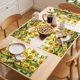 thumbnail image 5 of Sunflower Gnomes Placemats Set of 4 Spring Summer Botanical Florals Place Mats Indoor Wipeable Table Mats Washable Cloth Dining Table Placemats for Kitchen Holiday Party Home Decor 13x19 Inch, 5 of 9