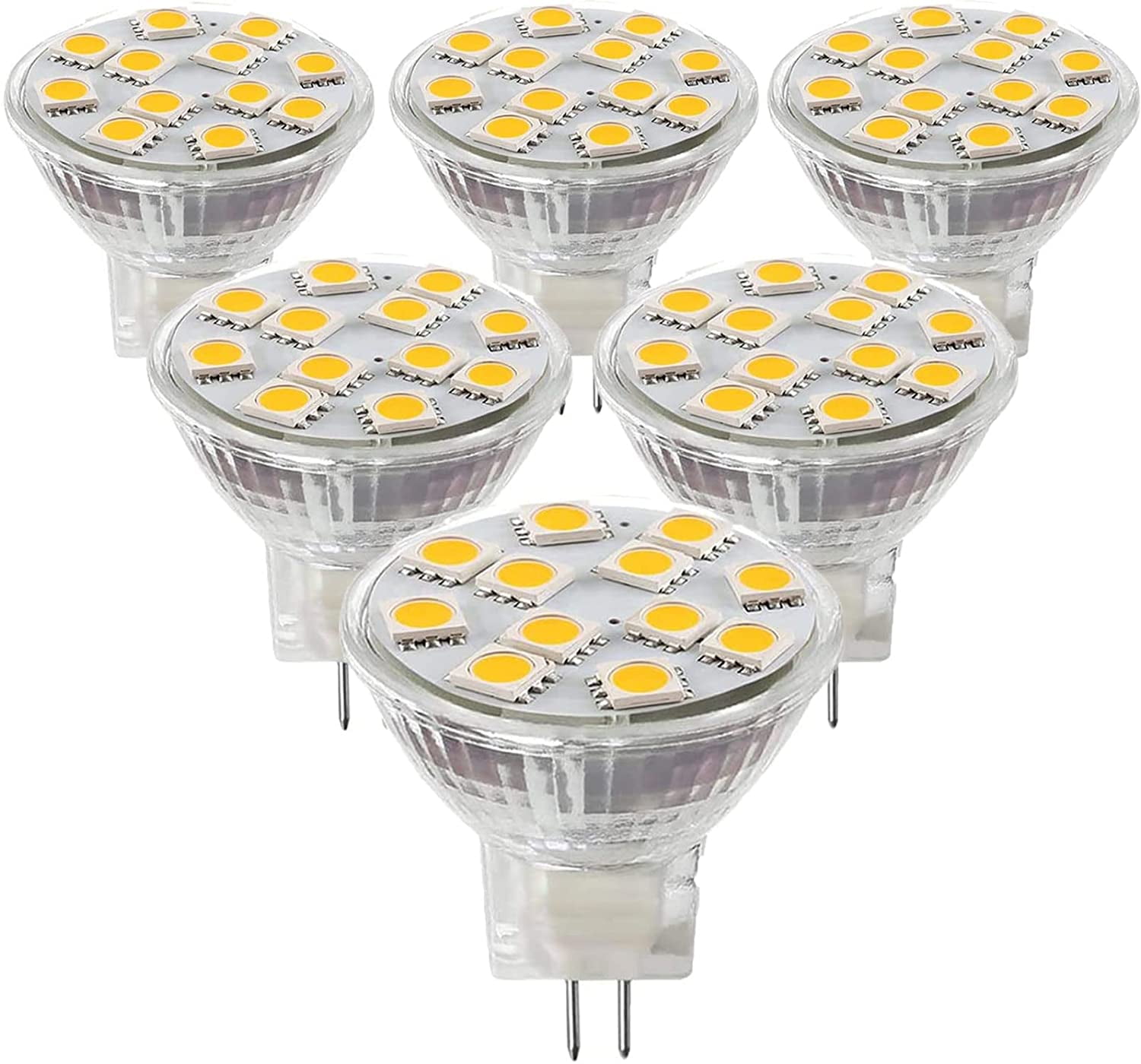 bede Elektrisk Tidligere MR11 GU4 LED Light Bulbs GU4 Bi-Pin Base AC12V 2W (20W Halogen Light Bulbs)  Warm White 3000K Utral Bright Spotlight for Home Landscape Track  Lighting,Pack of 6 - Walmart.com
