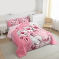 thumbnail image 3 of Homewish Girly Pink Marbling Bedding Comforter Set, Chic Fashion Flower Floral Twin Comforter Sets, Abstract Ombre Reversible Bedding Set, Luxury Bedroom Decor, 2 Pieces, 3 of 8