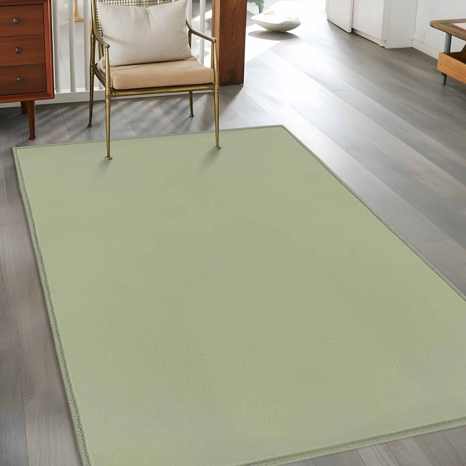 Area Rug 3'x5', Sage Green Non-slip Runner Rug Carpet for Bedside, Farmhouse Sage Green Decor Washable Outdoor Indoor Area Rugs Mat for Entryway/Living Room/Bedroom/Kitchen/Office
