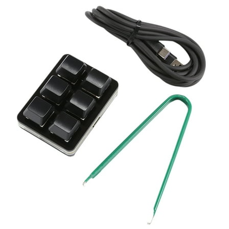 6 Key Customizable Shortcut Keyboard Black