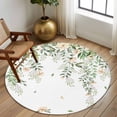 thumbnail image 2 of Large Round Rug 8Ft Washable Non-Slip, Green Eucalyptus Leaves Circle Area Rugs for Living Room Bedroom, Spring Floral Weeping Farmhouse Indoor Floor Mats Carpet Runner for Home Decor, 2 of 8