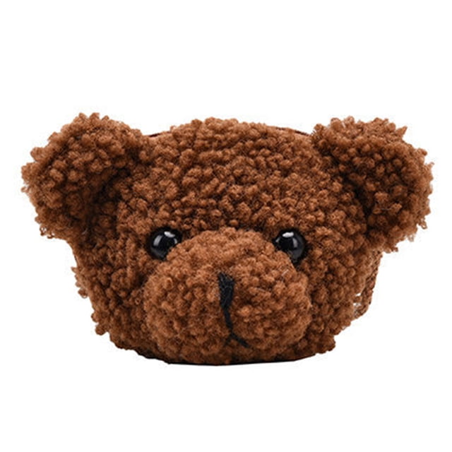 Bolso Oso Bolso Hombro Felpa para Niñas Dibujos Animados Bolso Bandolera Kawaii (marrón)
