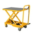 thumbnail image 2 of EastVita Double Scissor Hydraulic Lift Table Cart, 500lbs Capacity 48" Lifting Height, Lift Table w/ 4 Wheels and Non-Slip Pad, Elevating Hydraulic Cart for Material Handling and Transportation, 2 of 8
