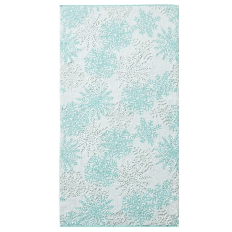 Custom Monogrammed Snowflake Christmas Holiday White Hand Towel- Cute Bath  Decor