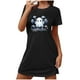 thumbnail image 2 of Camisón corto de talla grande para mujer, camisón de manga corta con estampado de pecho a la moda, camisón para mujer, 2 of 5