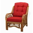thumbnail image 3 of Malibu Lounge Armchair ECO Natural Rattan Wicker Handmade Design with Burgundy Cushion, Colonial, 3 of 5