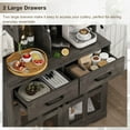 thumbnail image 6 of Lumiinofami Kitchen Pantry Cabinets, 71" Farmhouse Wooden Microwave Stand Hutch with Storage, Charging Station and Wine Racks, Oak Gray, 6 of 11