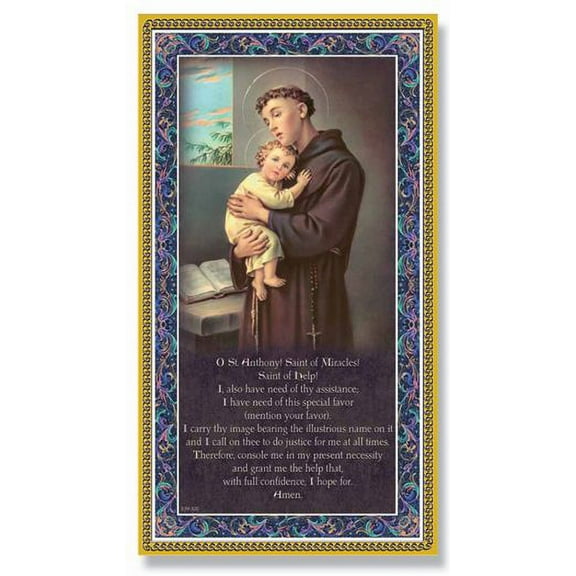 Hirten St. Anthony Gold Foil Wood Plaque Wall Art Décor, Small