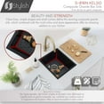 thumbnail image 5 of Stylish Dual Mount 16" Black Composite Granite Single Bowl Kitchen Sink with Strainer S-816N, 5 of 13