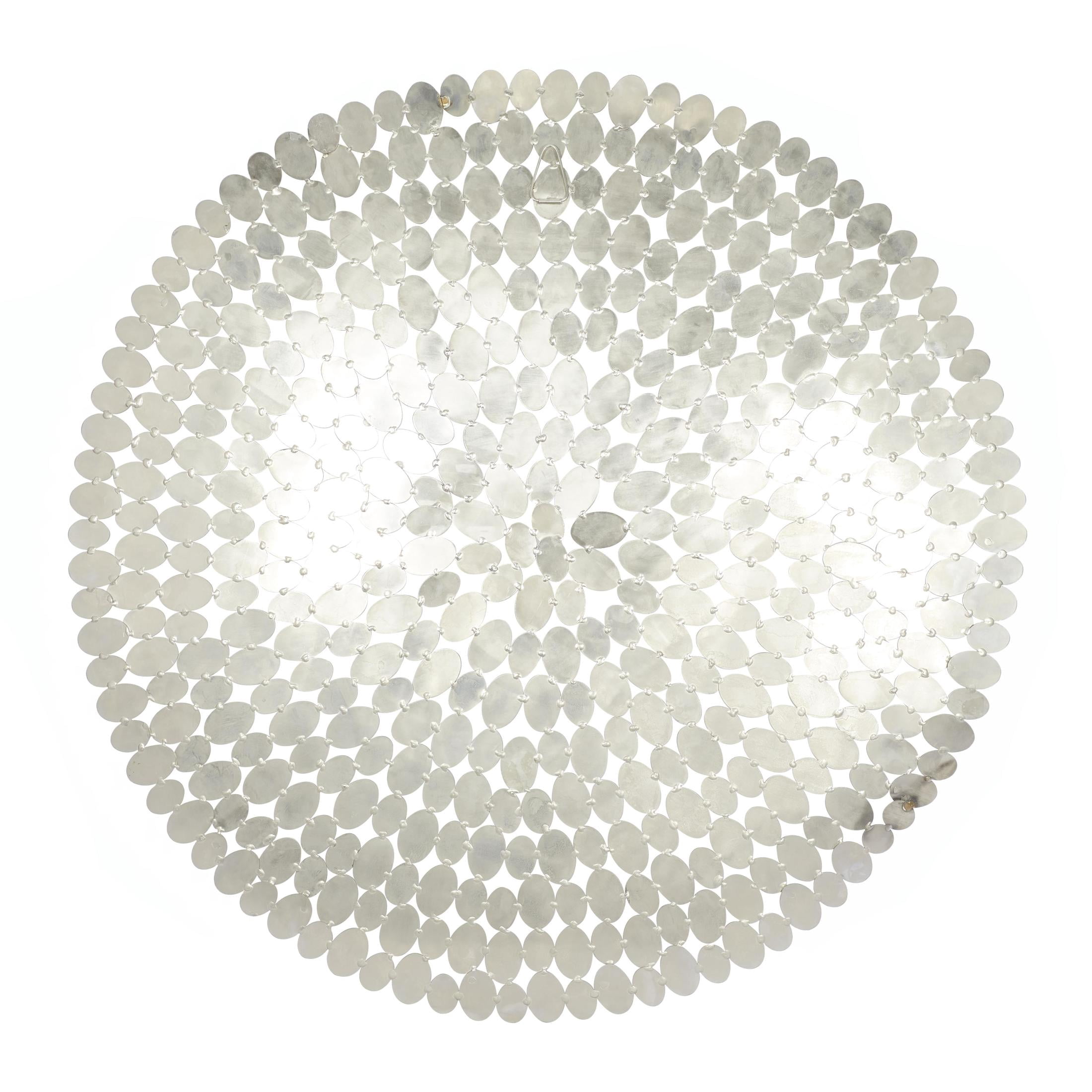 DecMode Silver Stainless Steel Metal Plate Wall Decor