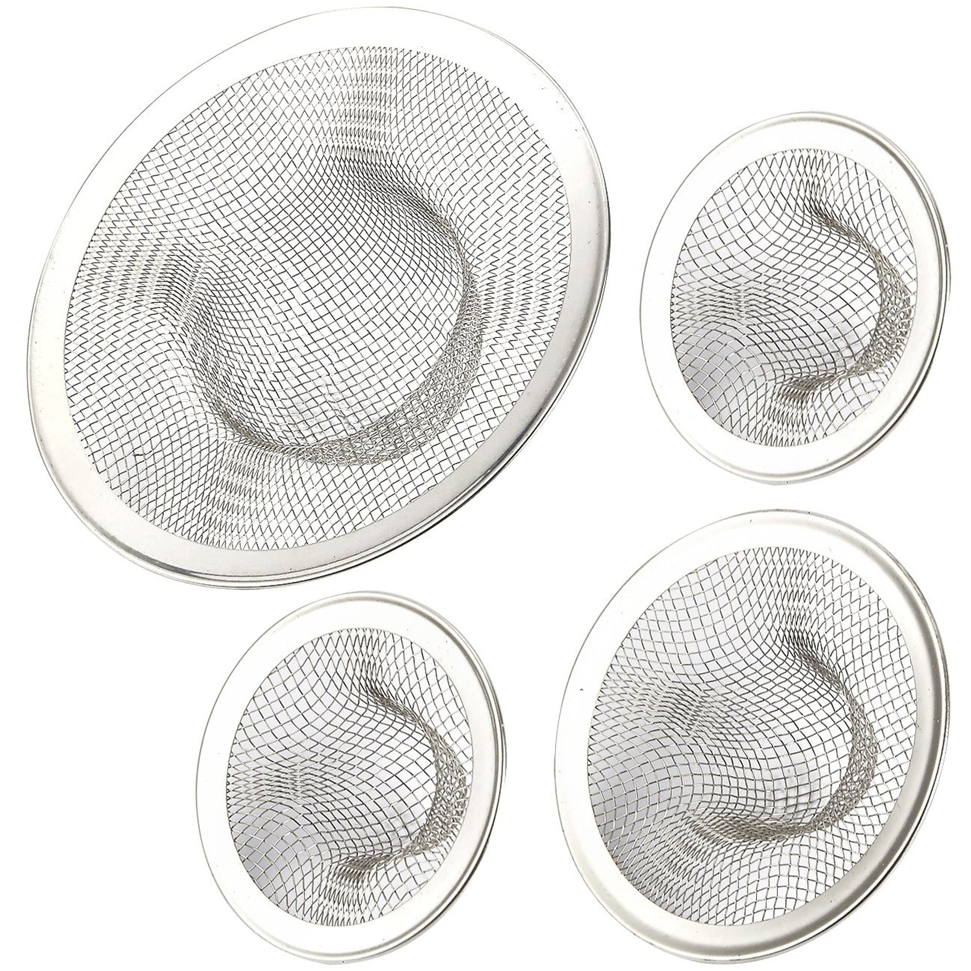 mesh sink strainer set 4piece utility drainer, metal wire basin
