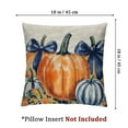 thumbnail image 4 of Shangniulu Fall Pillow Covers Pack of 2 Blue and Orange Pumpkin Throw Pillow Covers Outdoor, Fall Thanksgiving Decoration Pillowcase Autumn Decor Farmhouse Cushion Case for Couch Sofa 20x20in, 4 of 7