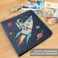 thumbnail image 4 of FORMRS 3 Ring Photo Album 4"x6" Self Adhesive Large Capacity PU Leather Cover, Rocket Pattern, 4 of 8