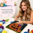 thumbnail image 4 of Halloween Yarn Embroidery Cushion Kit, Half Cross Stitch Printed Canvas Pillow Cover Set for DIY Needlework, Handmade Sofa Accent, Seasonal Crafting and Autumn Home Decoration, D, 4 of 6