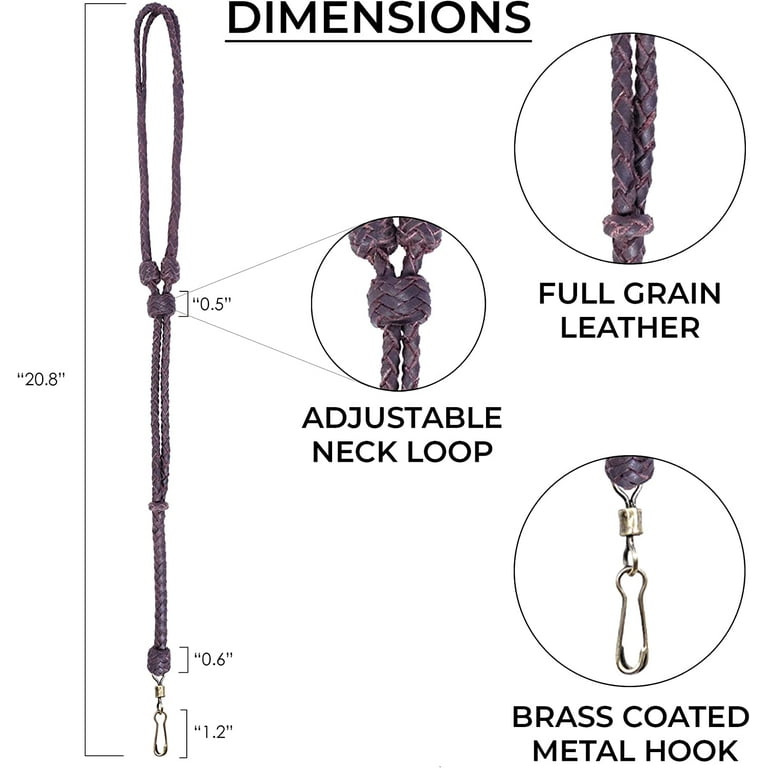 RAW HYD Leather Dog Whistle Lanyard for Training Adjustable Braided Leather Dog Lanyard Single Drop