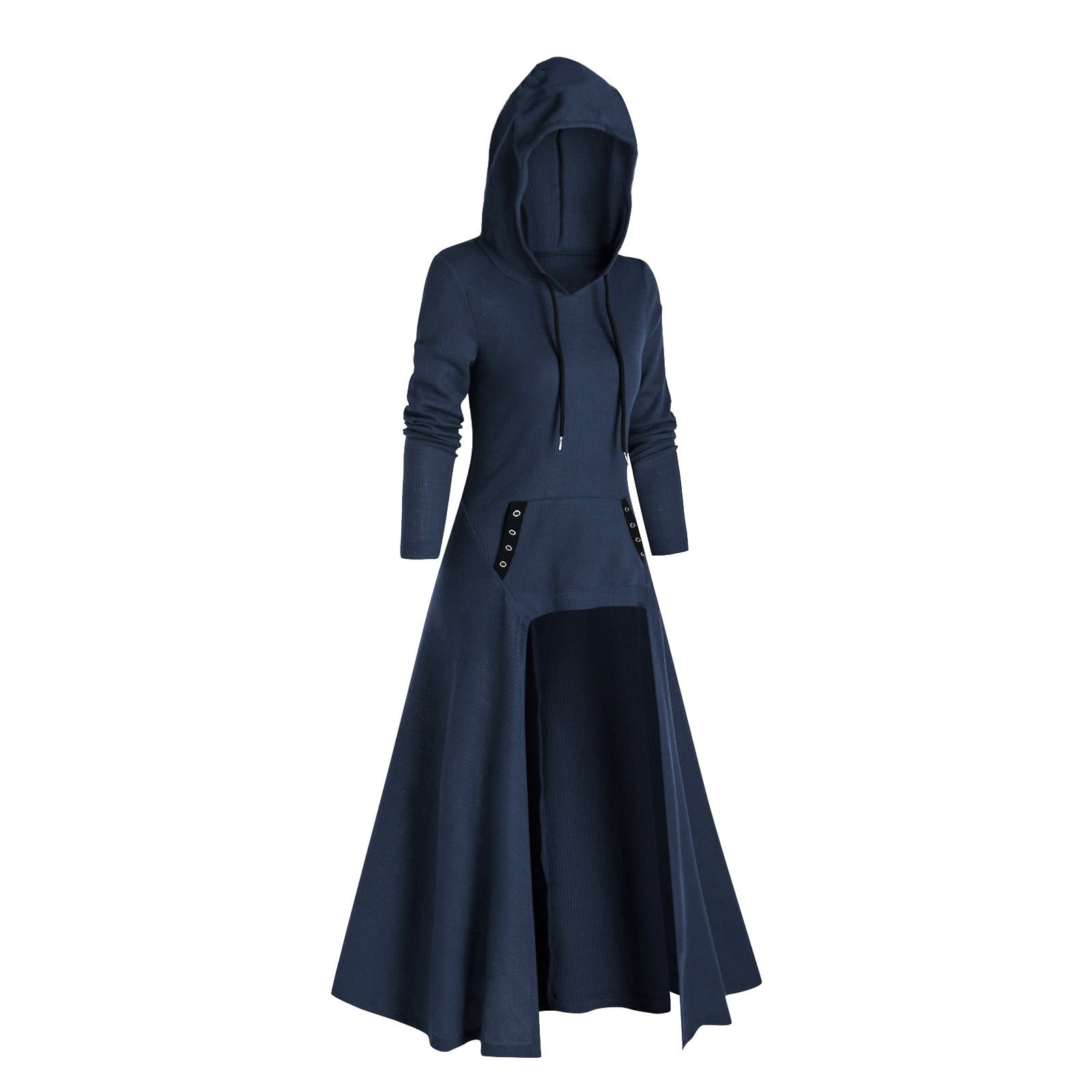 hooded high low sweater