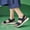 Blue, variant on Women's Slip On Comfortable Cushioned Lightweight Sandal Flat