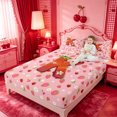 thumbnail image 3 of meiyoeat Cute Strawberry Daisy King Sheets,Kids Personalized Initial Alphabet K Bedding For Girl,4Pcs,1 Flat Sheet,1 Fitted Sheet And 2 Pillowcases, 3 of 6