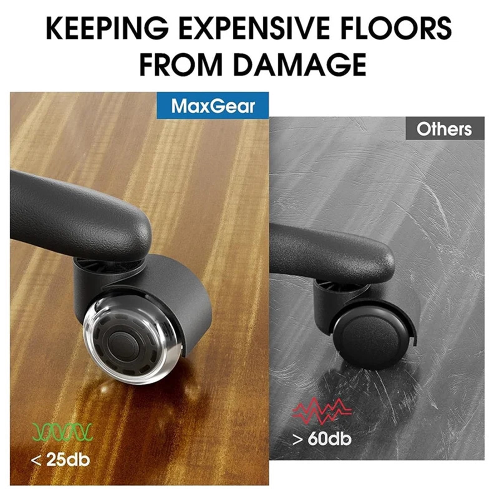5pcs Office Chair Wheels,2 Inch Replacement Soft Mute Desk Caster Wheels For Work & Gaming Chair, Heavy Duty And Safe Rolling ,Quiet and Smooth