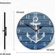 thumbnail image 4 of Reloj de pared con ancla náutica, 30 cm, azul, no hace tictac y silencioso, 4 of 4