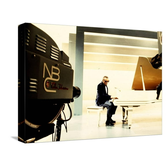 Art.com Ray Charles Recording for NBC Stretched Canvas Print Wall Art, 16" x 12"