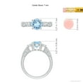 thumbnail image 4 of ANGARA Natural Three Stone Round 1.12 ct Aquamarine and Diamond Ring in 14K White Gold for Women (Size-7mm) | March Birthstone, Birthday, Anniversary, Jewelry Gift for Women | Natural Aquamarine Ring, 4 of 9