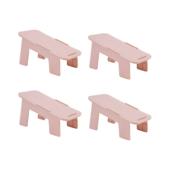 KAKOWELY Shoes Rack 4Pcs Double Layers Shoes Rack Creative Shoes Storage Rack Household Shoes Holder Shoes Stand Pink9.84"X4.72"X4.57"