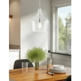 thumbnail image 6 of Kira Home Lucy 16" Modern Pendant Light + Clear Glass Vase Shade, Adjustable Hanging Height, Brushed Nickel Finish, 6 of 7