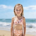 thumbnail image 2 of HAYIMI Child Swimwear Floral Print Girls Bikini Swimsuit Two Piece Cute Ruffle Trim Tankini For Toddler Kids Beach Pool Party Trendy Summer Bathing Suit, 2 of 5