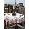 thumbnail image 2 of Outdoor Tablecloths with Umbrella Hole & Zipper, Watercolor Flowers Round Tablecloths 60 Inch, Spring Hummingbird Butterflly Floral Waterproof Table Cloth, Patio/Pool/Picnic Table Covers, 2 of 8