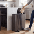 thumbnail image 3 of CONCETTA Dual Compartment Trash Can, Kitchen Garbage Can Recycling Bin with Soft-Close Foot Pedal and emovable Inner Buckets, Fingerprint-Resistant, 2 x 8 Gallon, Dark Gray, 3 of 6