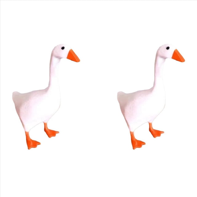2X Magnético de Pato de Ganso, Decoración de Habitación, Figuras Lindas, Adorno, Estatuas de Animales de Ganso Merch para Decoración del Hogar