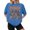 Blue, variant on Punch the Monkey Women's Graphic T-Shirt, Cute Monkey & Gorilla Plushie Interaction Short Sleeve Crewneck Tee, Casual Fashion Summer Top S-2XL