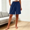 thumbnail image 6 of Asxite Plus Size Womens Pajamas Pants Elastic Waist Solid Pocket Casual Short Sleepwear, 6 of 6