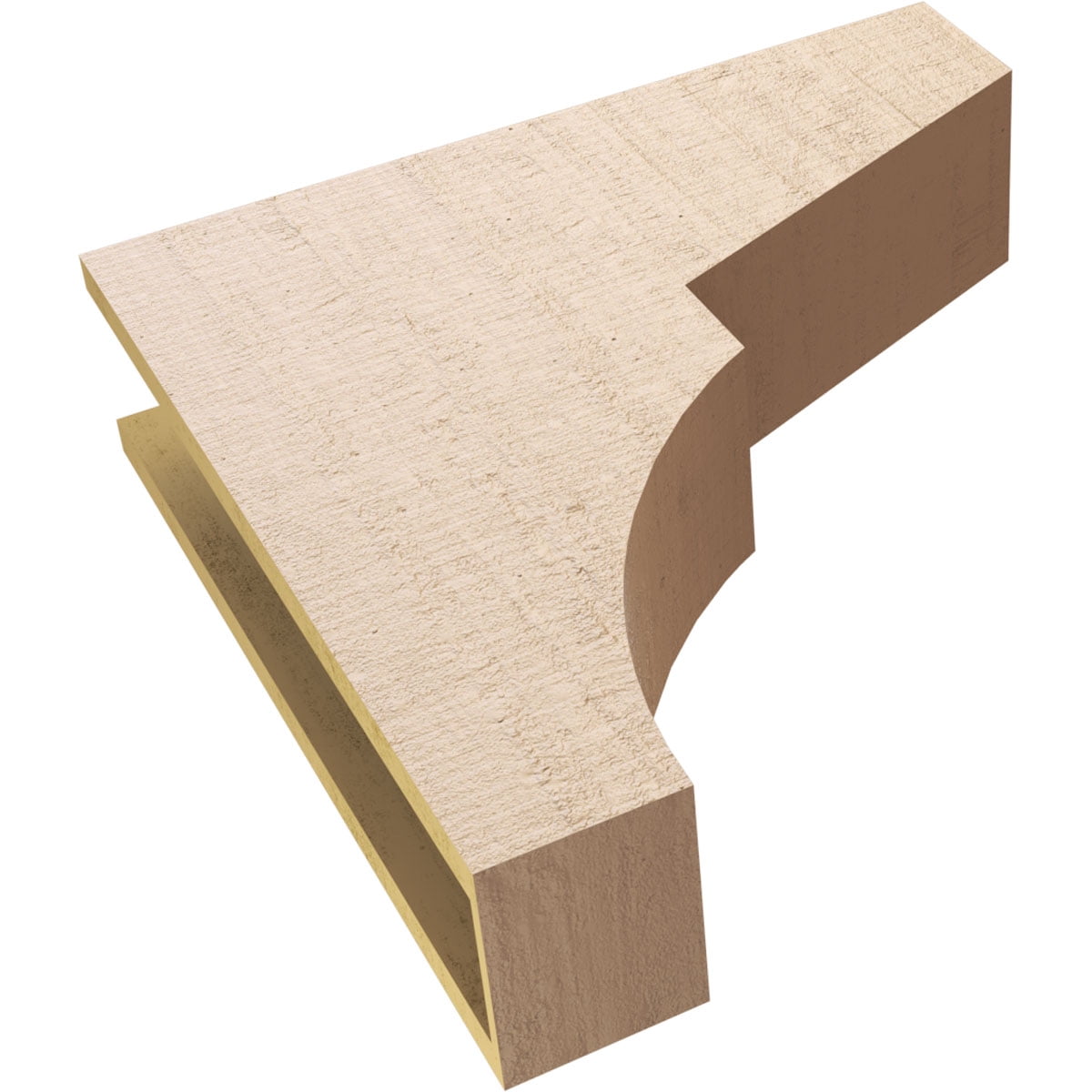 6"W x 24"D x 24"H Thin Monterey Rough Cedar Woodgrain TimberThane Corbel, Primed Tan