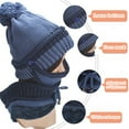 thumbnail image 2 of Cyiecw Winter Warm Knitted Beanie Hat Scarf and Mask Set  for Women Blue, 2 of 6