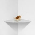 thumbnail image 3 of SHISUYAN Fan Shape Wall Corner Shelf Set Wall-mounted Corner Storage Rack Triangle Storage Holder - 30cm (White), 3 of 8