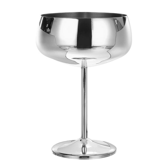 Uxcell Stainless Steel Martini Cocktail Glasses, 1Pack 450ml/16 OZ Unbreakable Martini Glasses, Red Wine Glass，Silver