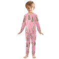 thumbnail image 6 of FORMRS Long Sleeve Top and Pants Pajama Set for Niños 2-Piece Sleepwear, Sizes 18M-8Y, Pink Gingerbread House, 6 of 6