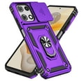thumbnail image 2 of ELEHOLD Rugged Case for Motorola G Stylus 5G (2025),Heavy Duty Slide Lens Protective Case 360° Ring Holder Kickstand Magentic Shockproof Cover for Motorola G Stylus 5G (2025), Purple, 2 of 9
