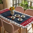 thumbnail image 3 of 4th of July Table Cloths for 3 Foot Rectangle Tables, Country Texas Star Flag Red Blue Wooden Grain Patio Waterproof Elastic Fitted Tablecloths, Washable Rectangular Table Cover for Camping, 3 of 8