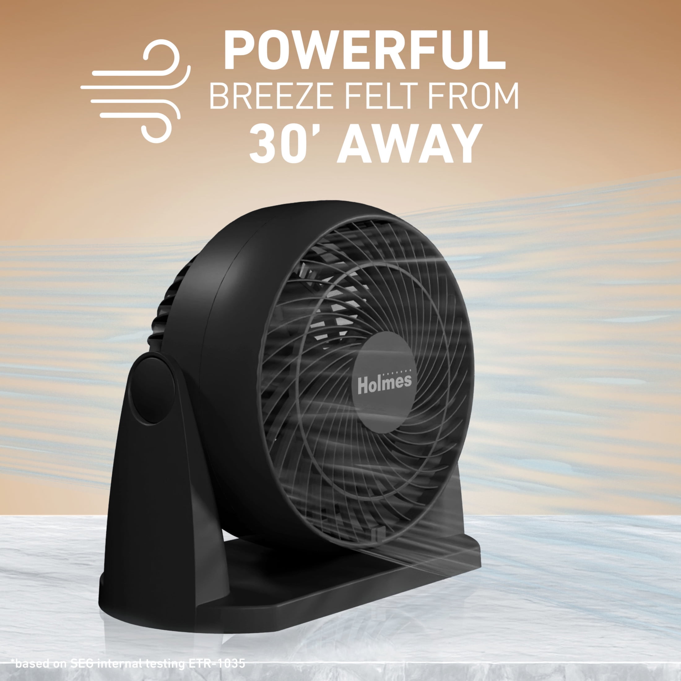 Holmes Blizzard 8 Inch Air Circulator Fan 3 Speed High Velocity Table Desk Fan Black