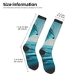 thumbnail image 2 of Naloa Turquoise Ocean Reflection Knee Socks, High Socks Long Stretchy Sock Women Knee High Stocking, Long Socks for Women, 2 of 6