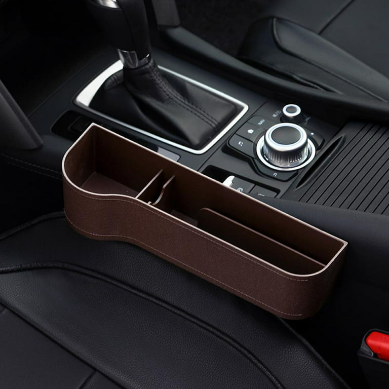 Car Seat Crevice Storage Box, Car Console Side Pocket Seat Gap Catcher  Organiser PU Leather Car Slit Filler 1pcs 