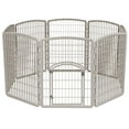 thumbnail image 1 of IRIS 34'' Exercise 8-Panel Pet Playpen with Door, Chrome, 1 of 1