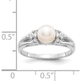 thumbnail image 5 of 14K White Gold 6mm Fw Cultured Pearl Aa Diamond Ring (Size 6) Made In United States y4389pl/aa, 5 of 5